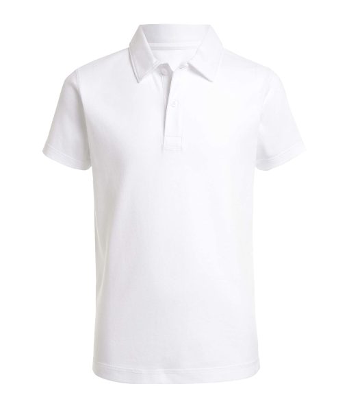 Nautica Boys' School Uniform Sensory-Friendly Short Sleeve Polo White