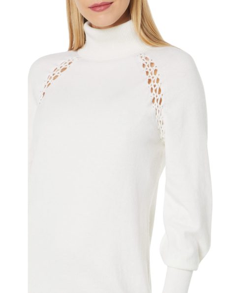 Ted Baker Malorri Knit Midi Dress with Stitch Insert White