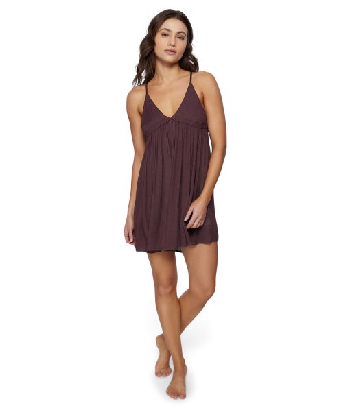 O'Neill Saltwater Solids Tank Dress Cover-Up Chocolate