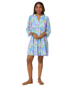Lilly Pulitzer 3/4 Sleeve Martine Dress Dew Drop Stay Fly