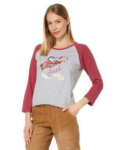 Ariat Painted Dreams T-Shirt Light Heather Grey/Earth Red