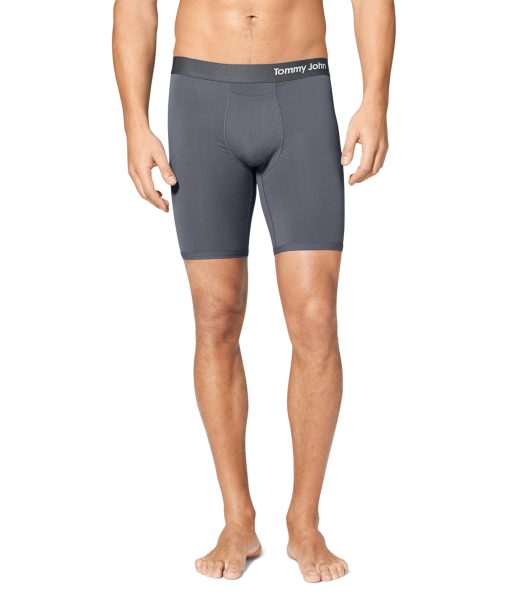 Tommy John Cool Cotton Boxer Brief 8" Iron Grey