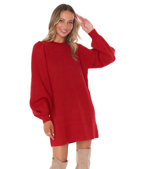 Show Me Your Mumu Dixon Sweaterdress Red Knit