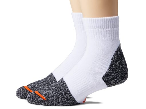 Merrell Cotton Safety Toe Quarter Socks 2-Pair White
