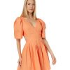 RVCA Women's Avery Woven Short Sleeve Dress Avery Dress/Peach