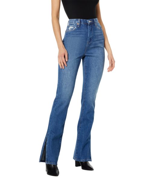Blank NYC The Cooper Straight Leg Jeans with Side Slit in Being Alive Blue