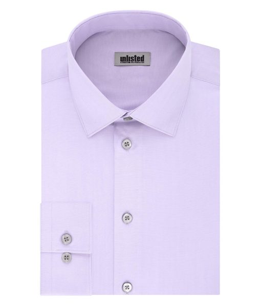 Kenneth Cole Unlisted Men's Dress Shirt Regular Fit Solid Lilac