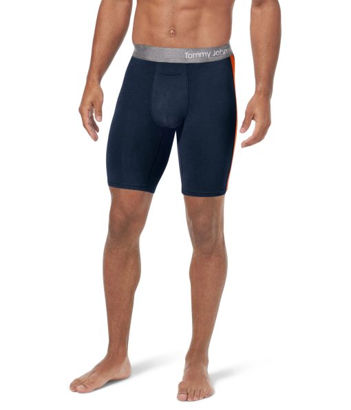 Tommy John Cool Cotton Boxer Brief 8" Navy/Scarlet Ibis