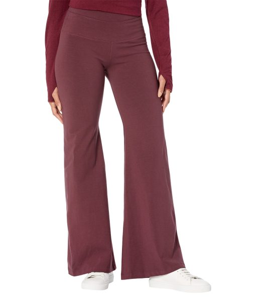 Hard Tail High-Rise Wide Flare Pants Red Plum