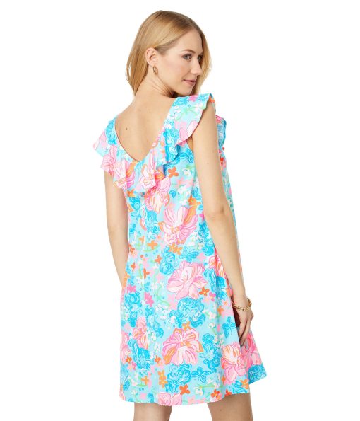 Lilly Pulitzer Alessa Dress Surf Blue Luscious Lions