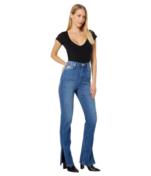 Blank NYC The Cooper Straight Leg Jeans with Side Slit in Being Alive Blue