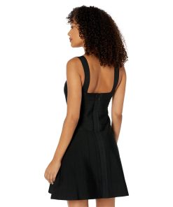 Bebe Bandage Drop Waist A-Line Dress Black