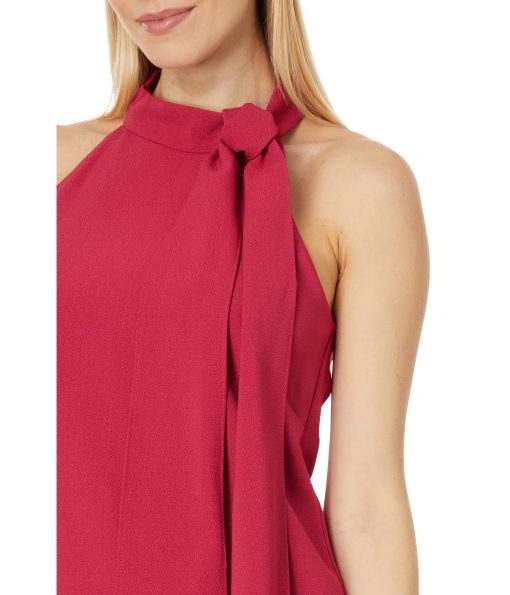 Vince Camuto Crepe Bow Neck Halter Dress Berry