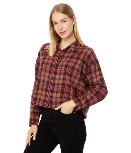 Madewell Cropped Shirt Frontier Plaid Flannel Ground Clove