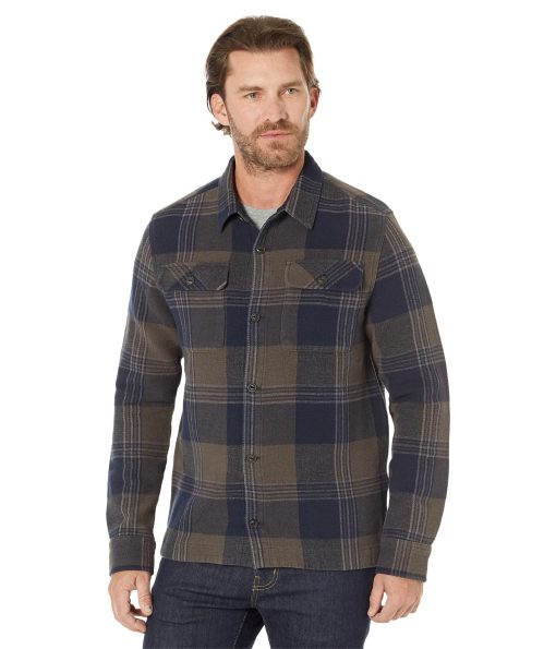 tentree Colville Quilted Long Sleeve Shirt Black/Olive Green Heather