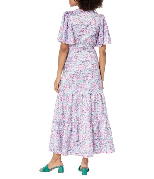LITTLE MISTRESS Floral Satin Maxi Wrap Dress Multi