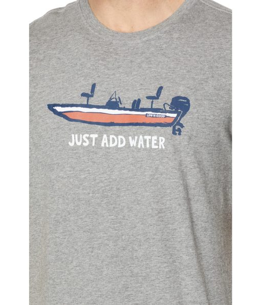 Life is Good Just Add Water Bass Boat Short Sleeve Crusher-Lite™ Tee Heather Gray