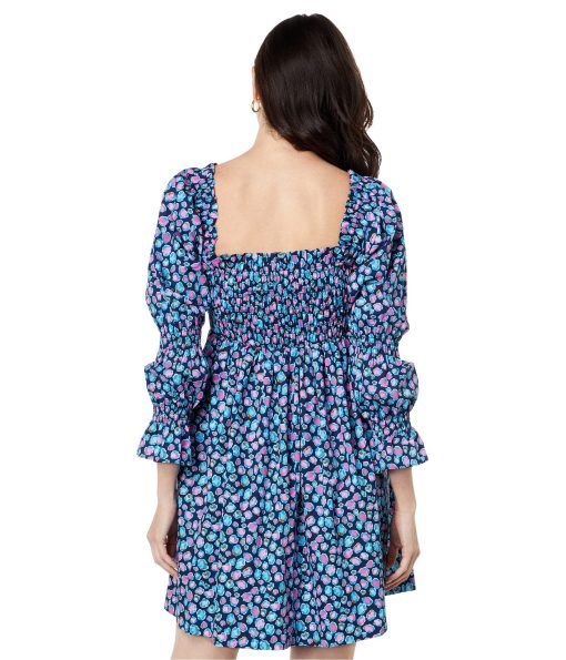Lilly Pulitzer Beyonca Long Sleeve Smock Dress Seabreeze Blue Low Tide Navy Spotted in the Wild